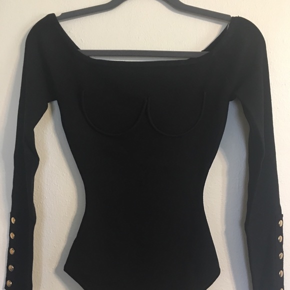 HP! 🖤 Black Off The Shoulder Bodysuit NWT - Picture 5 of 8